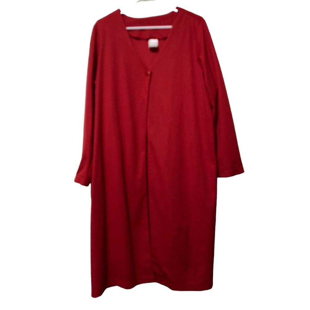 Vtg Roaman’s Long Red Dress Duster Jacket Large Party Cocktail Dressy Coverup